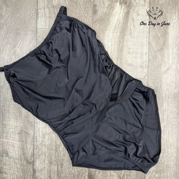 Amzbrly Scoop Neck One Piece Retro Swimsuit Adjustable Straps Size XL - Picture 1 of 2